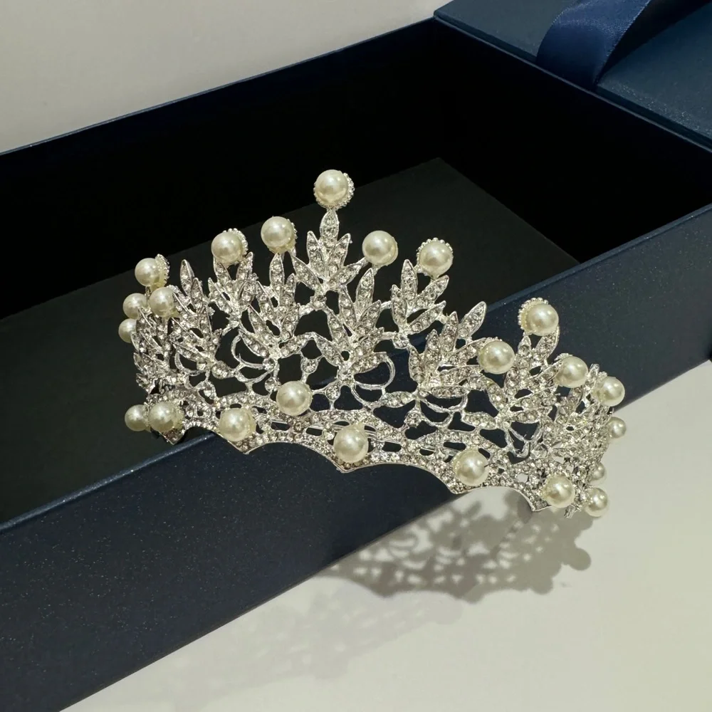 Wedding Princess Imitation Pearl Classic Tiaras Girl Luxurious Birthday Crown